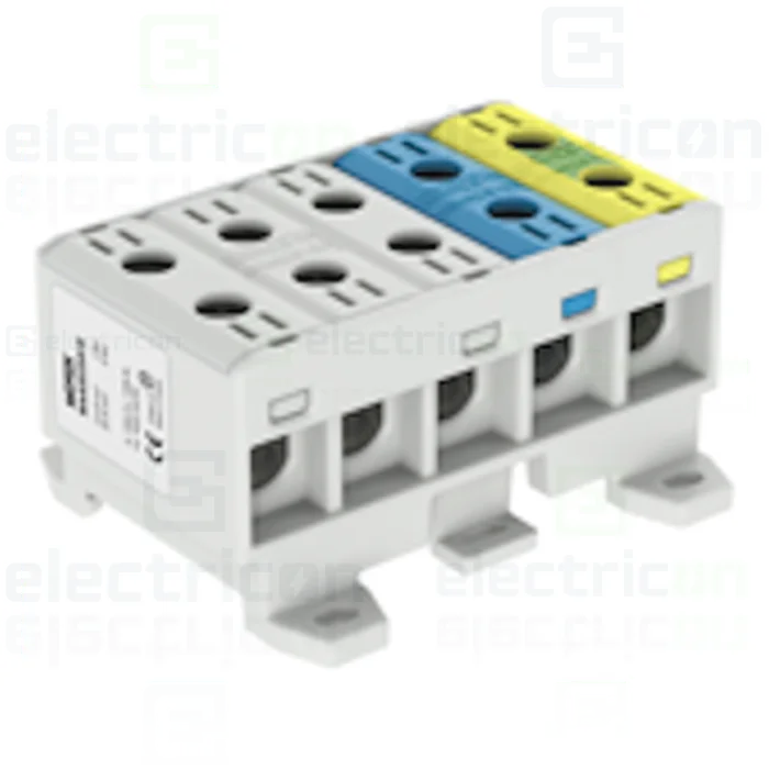 Clemă derivaţie - Clema derivație Morek 5P 16mm șină DIN Al Cu