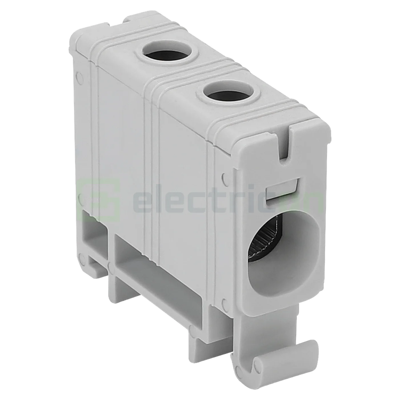 Cleme și conectori electrici - Clema de derivatie, fixare pe sina, gri, 2.5-35 mm², max 135A, Tracon Electric, FLEAL-35/1