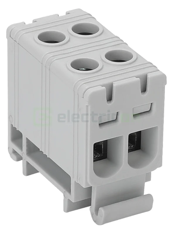 Cleme și conectori electrici - Clema de derivatie, fixare pe sina, gri, Tracon, FLEAL-16/2