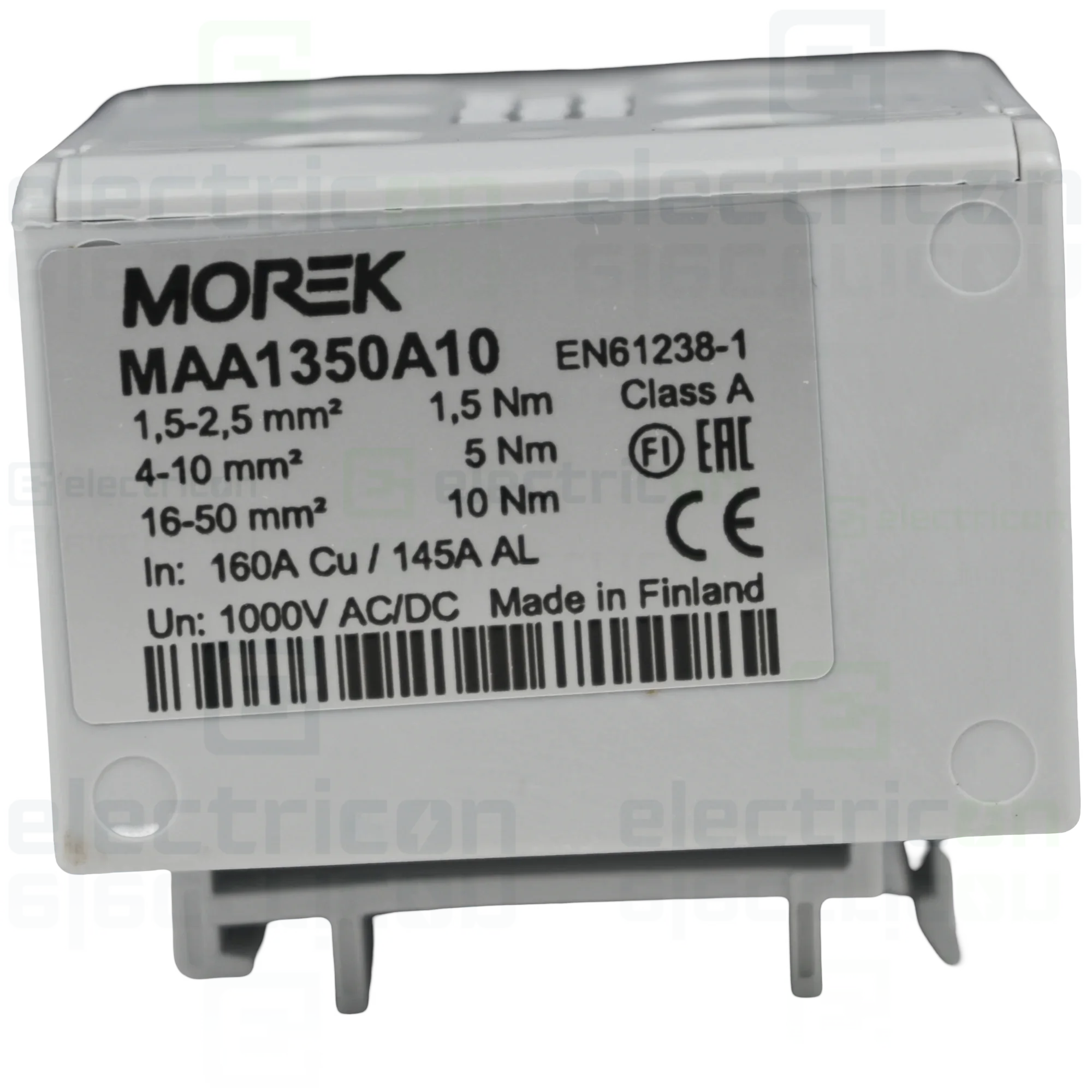 Clema de derivatie MOREK, 3P, fixare pe sina DIN, 50mm², gri, MAA1350A10 [1]