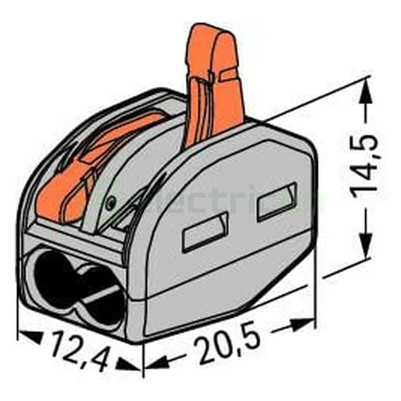 Clema de legatură pentru fir lițat, 2x0.08 -4 mm², Wago, 222-412 [12]