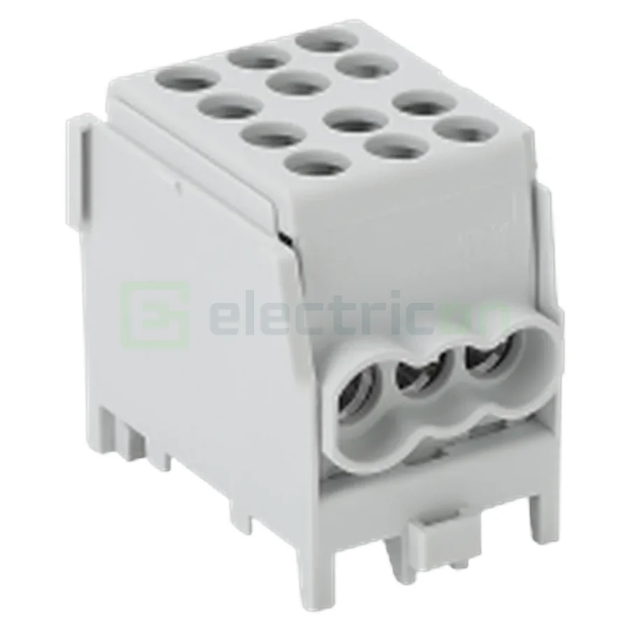 Cleme și conectori electrici - Clema derivatie, 25mm², Cu-Al, gri, Tracon Electric, FLECU-25-16-3