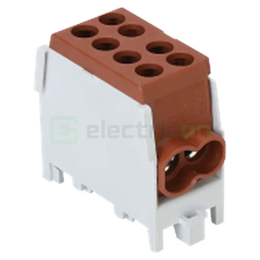 Cleme și conectori electrici - Clema derivatie, 25mm², Cu-Al, maro, Tracon Electric, FLECU-25-16-2B