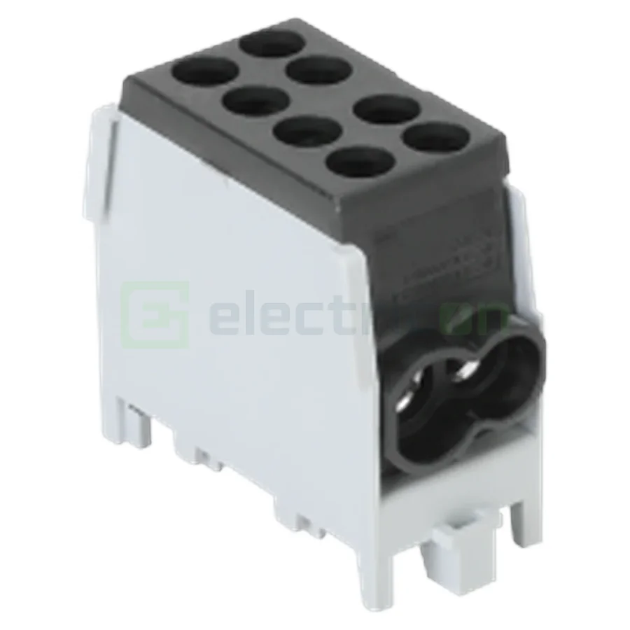 Cleme și conectori electrici - Clema derivatie, 25mm², Cu-Al, negru, Tracon Electric, FLECU-25-16-2F