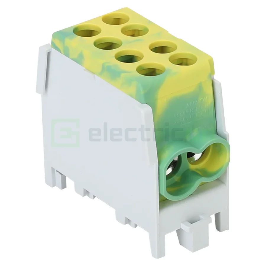 Cleme și conectori electrici - Clema derivatie, 25mm², Cu-Al, verde-galben, Tracon Electric, FLECU-25-16-2ZS