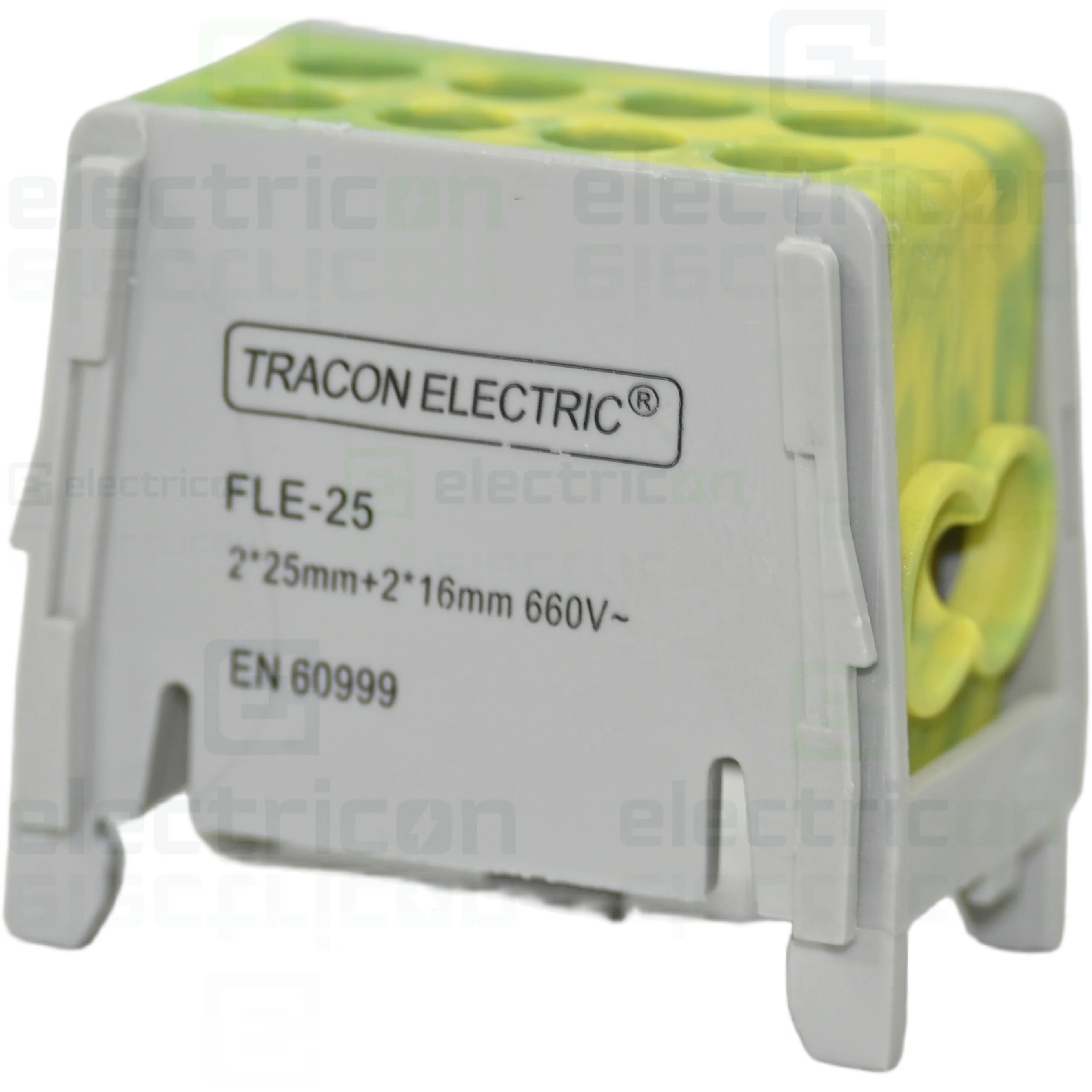Cleme și conectori electrici - Clema derivatie galben-verde 25mm² Tracon Electric FLE-25ZS