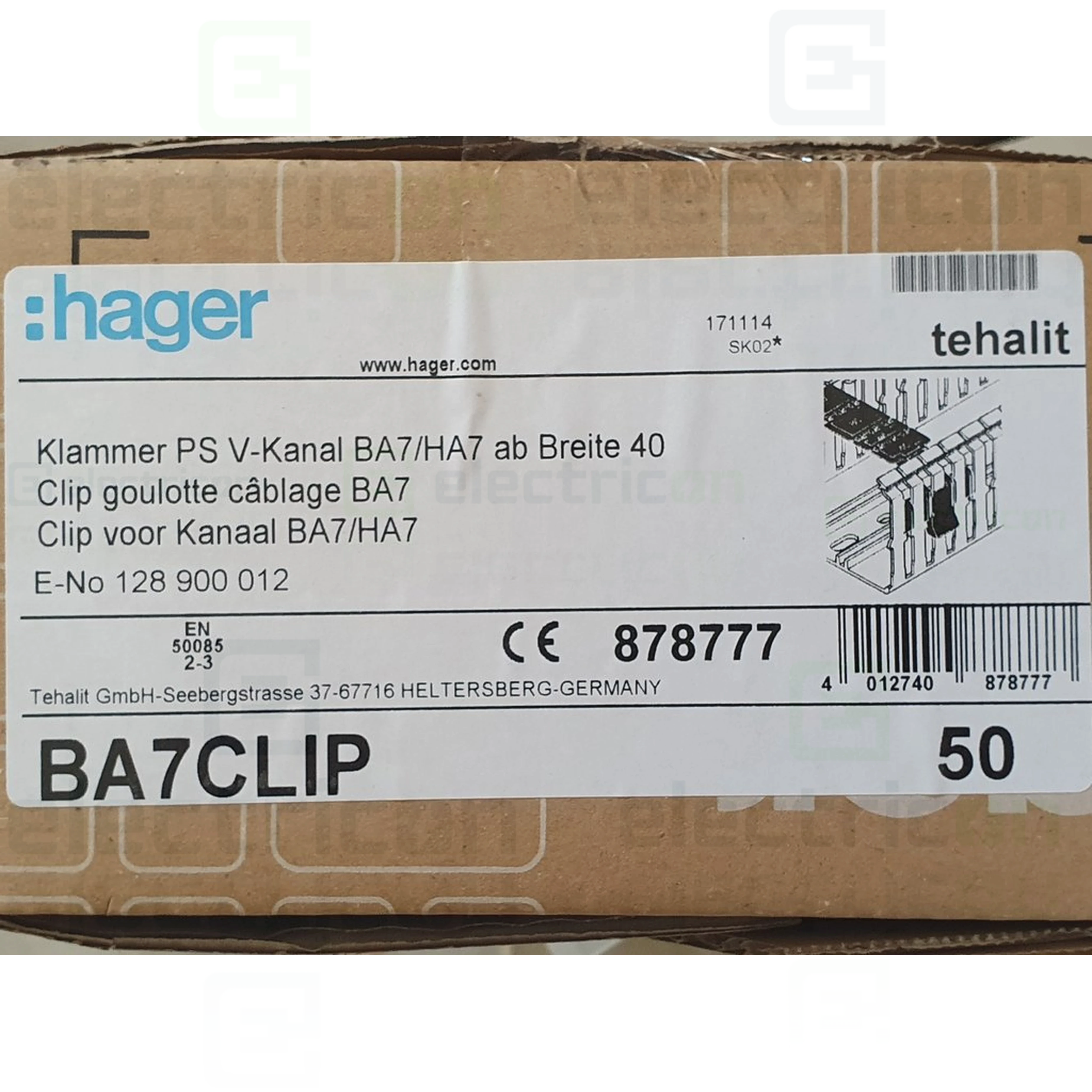 Clema din polistiren pentru prindere cablu, accesoriu pentru canal , 40 mm, Hager, BA7CLIP [2]