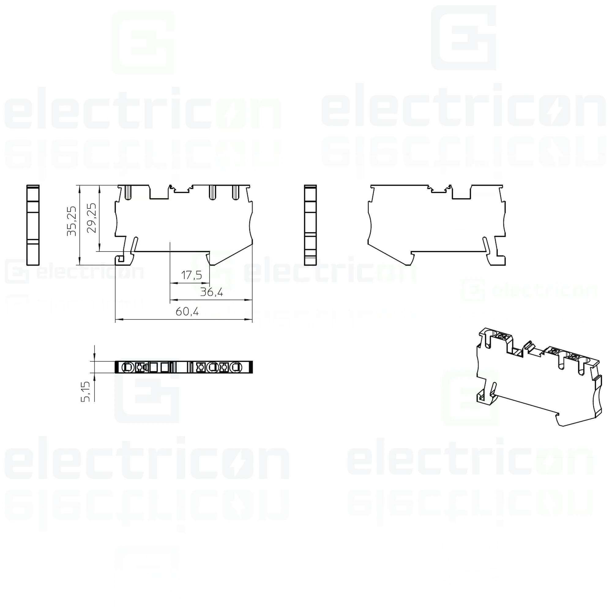 Clema șir, de trecere, cu capac, 3 conexiuni, 2,5 mm²,albastru, PT 2,5 TWIN BU, Phoenix Contact, 3209552 [2]