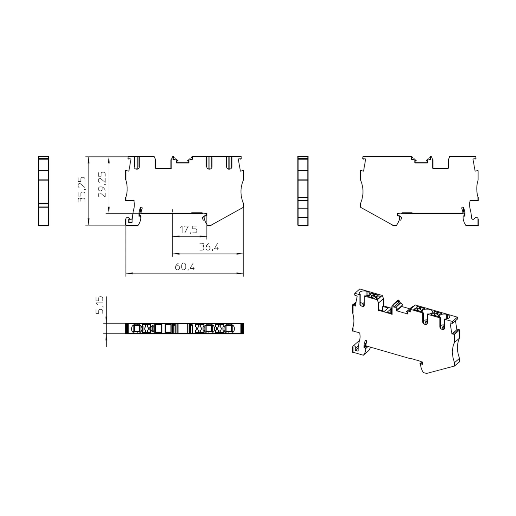 Clema șir, împământare, 3 conexiuni, 2.5mm², galben-verde, PT 2,5-TWIN-PE, Phoenix Contact, 3209565 [2]
