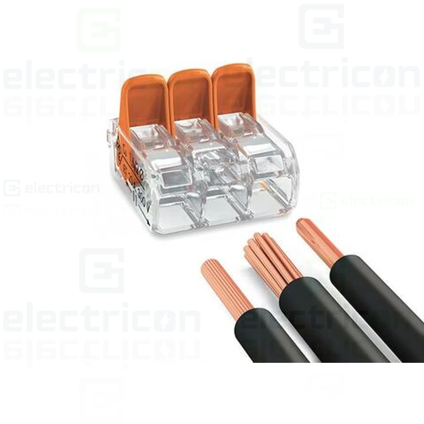 Clemă legătură doza pentru cablu lițat, 2x5x4mm² (10 conductori, 5 per rând), 4 mm², Wago, 221-420 [7]