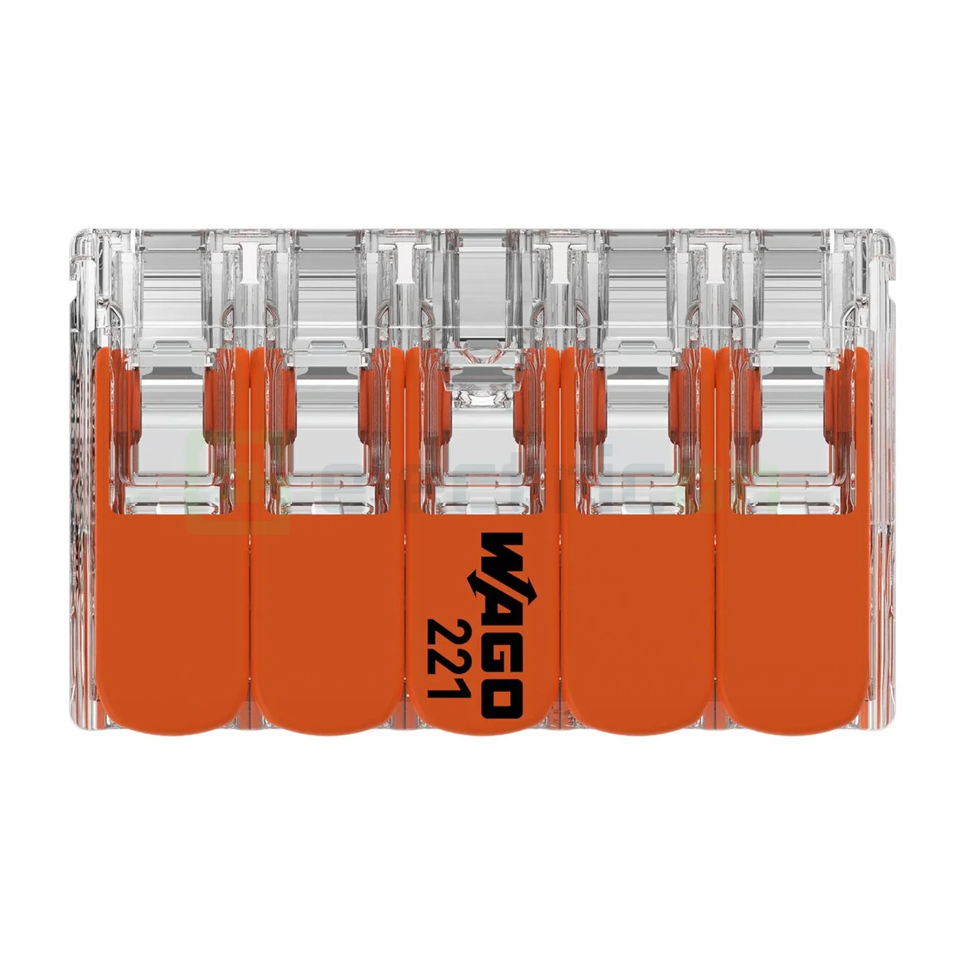 Clemă legătură doza pentru cablu lițat, 2x5x4mm² (10 conductori, 5 per rând), 4 mm², Wago, 221-420 [4]