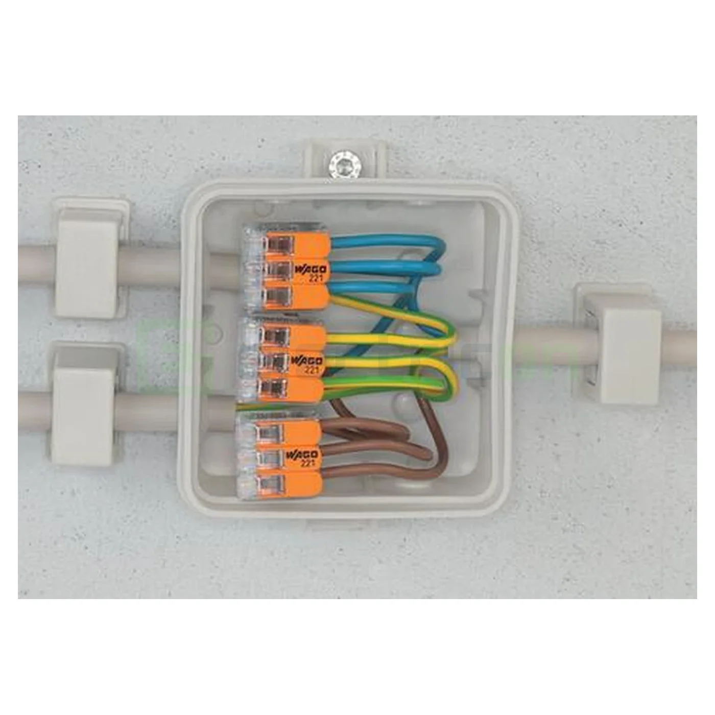 Clemă legătură doza pentru cablu lițat, 2x5x4mm² (10 conductori, 5 per rând), 4 mm², Wago, 221-420 [7]