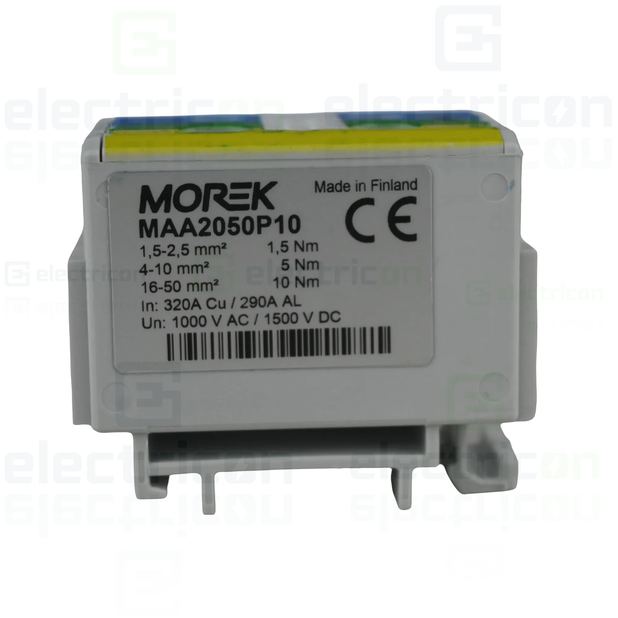 Clemă pe șină 2x50/2x50mm2 verde/galben/albastru Morek MAA2050P10 [3]