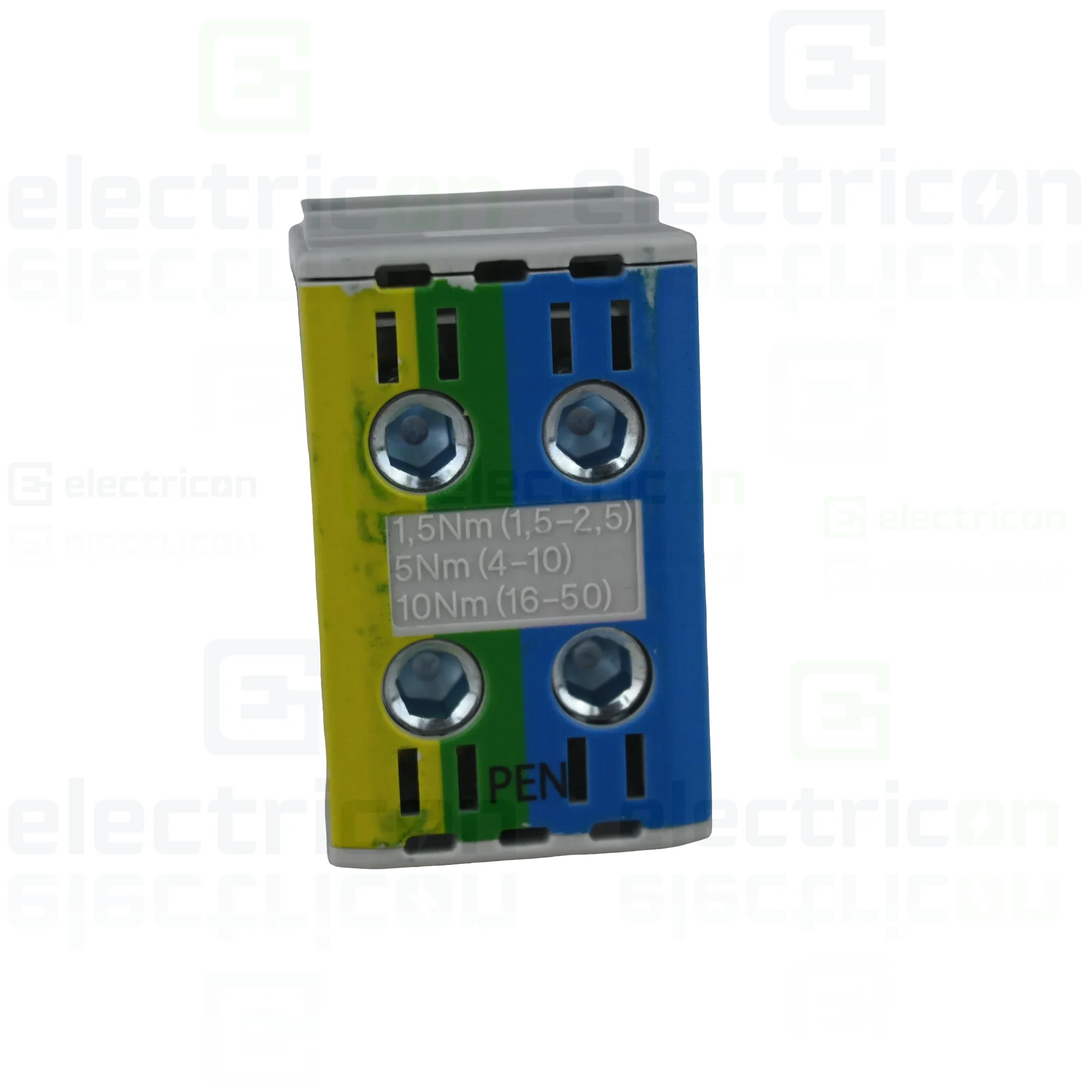 Clemă derivaţie - Clemă pe șină 2x50/2x50mm2 verde/galben/albastru Morek MAA2050P10