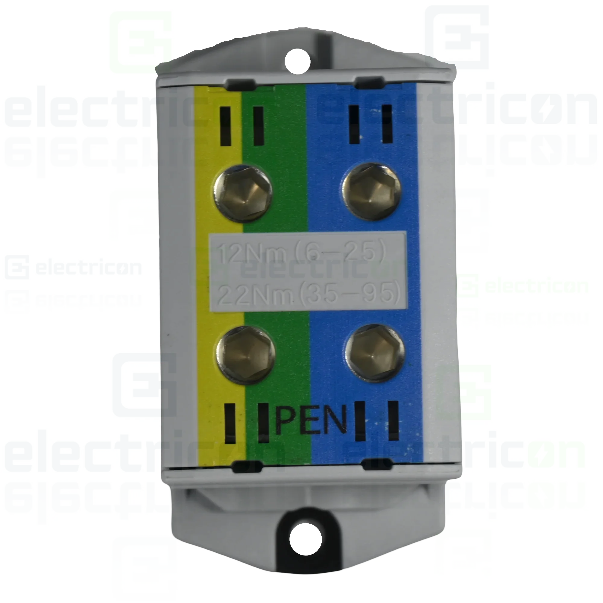 Clemă derivaţie - Clemă pe șină 2x95/2x95mm2 verde/galben/albastru Morek MAA2095P10