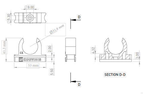 Clemă copex-uri Kouvidis DUROSOL DUROFLEX 32mm 4049032 [1]