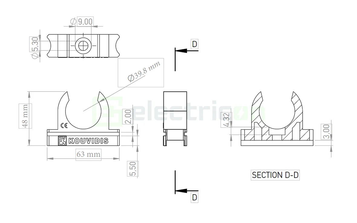 Clemă montaj tub copex Kouvidis CONDUR ISR 40mm 4033040 [1]