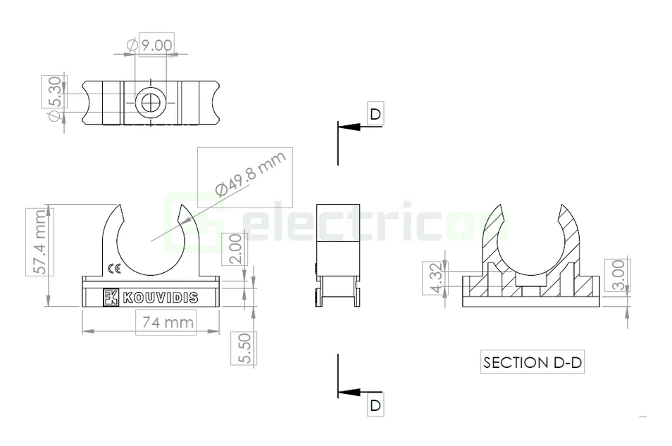 Clema montaj tub copex Kouvidis MEDISOL AM 50mm 4144050 [1]