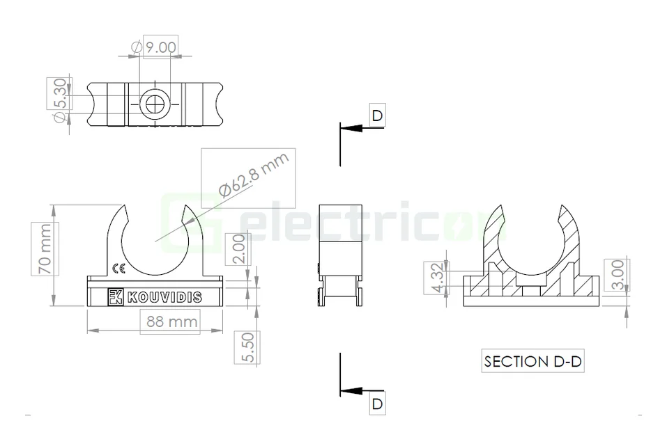 Clema montaj tub copex Kouvidis MEDISOL AM 63mm 4144063 [1]