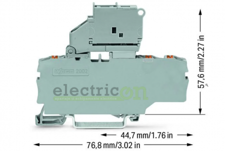 Clemă suport pentru siguranțe 5x20, 3 conexiuni gri, Wago, 2202-1711 [3]