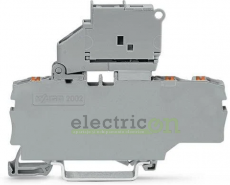 Clemă suport pentru siguranțe 5x20, 3 conexiuni gri, Wago, 2202-1711 [2]