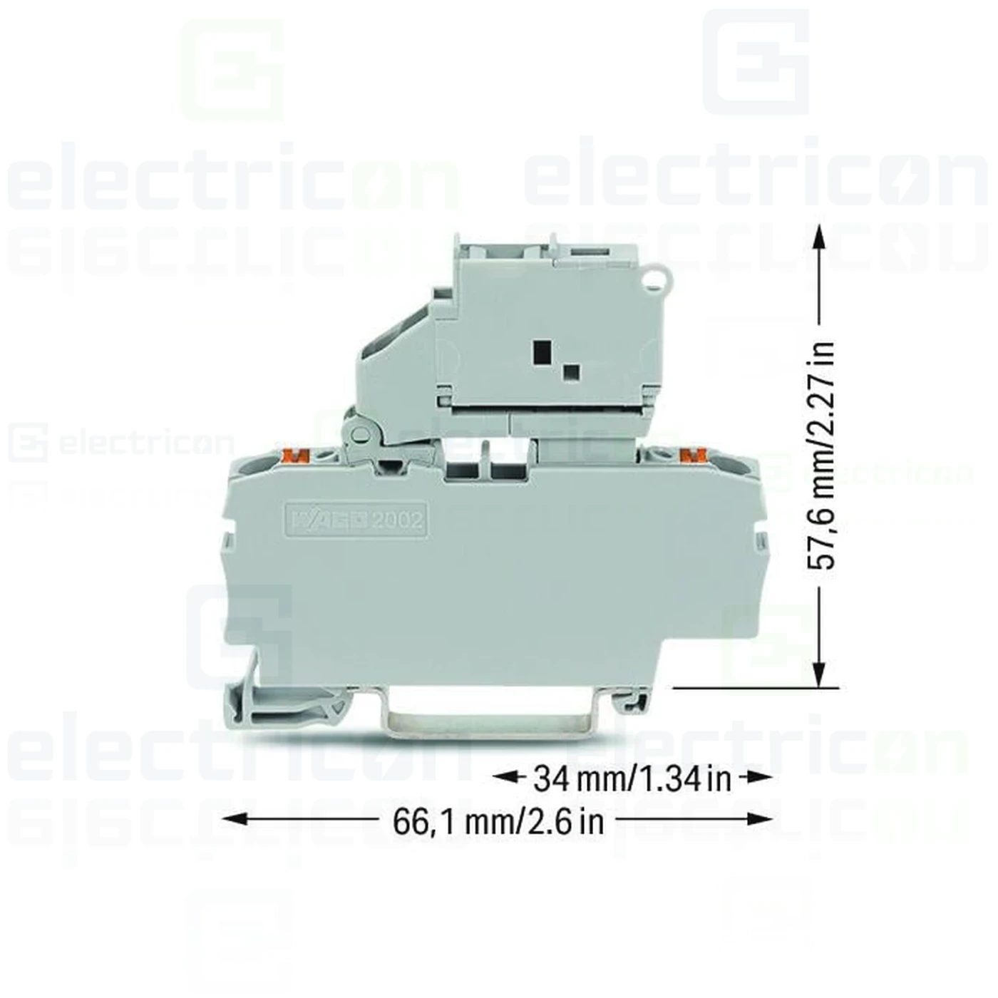 Clemă suport pentru siguranțe  5x20mm, gri, Wago, 2202-1611 [1]