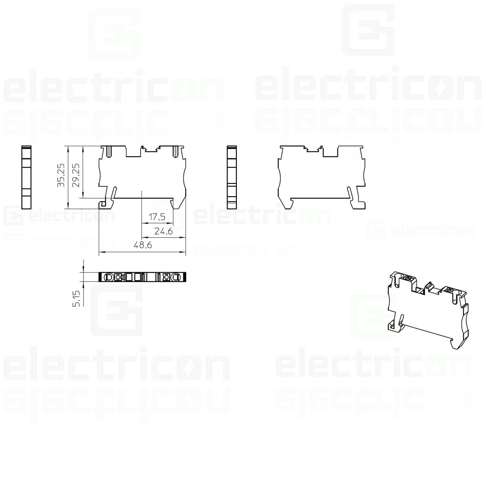 Clema șir, 2 conexiuni, 2.5mm2, albastru, PT 2,5 BU Phoenix Contact, 3209523 [3]