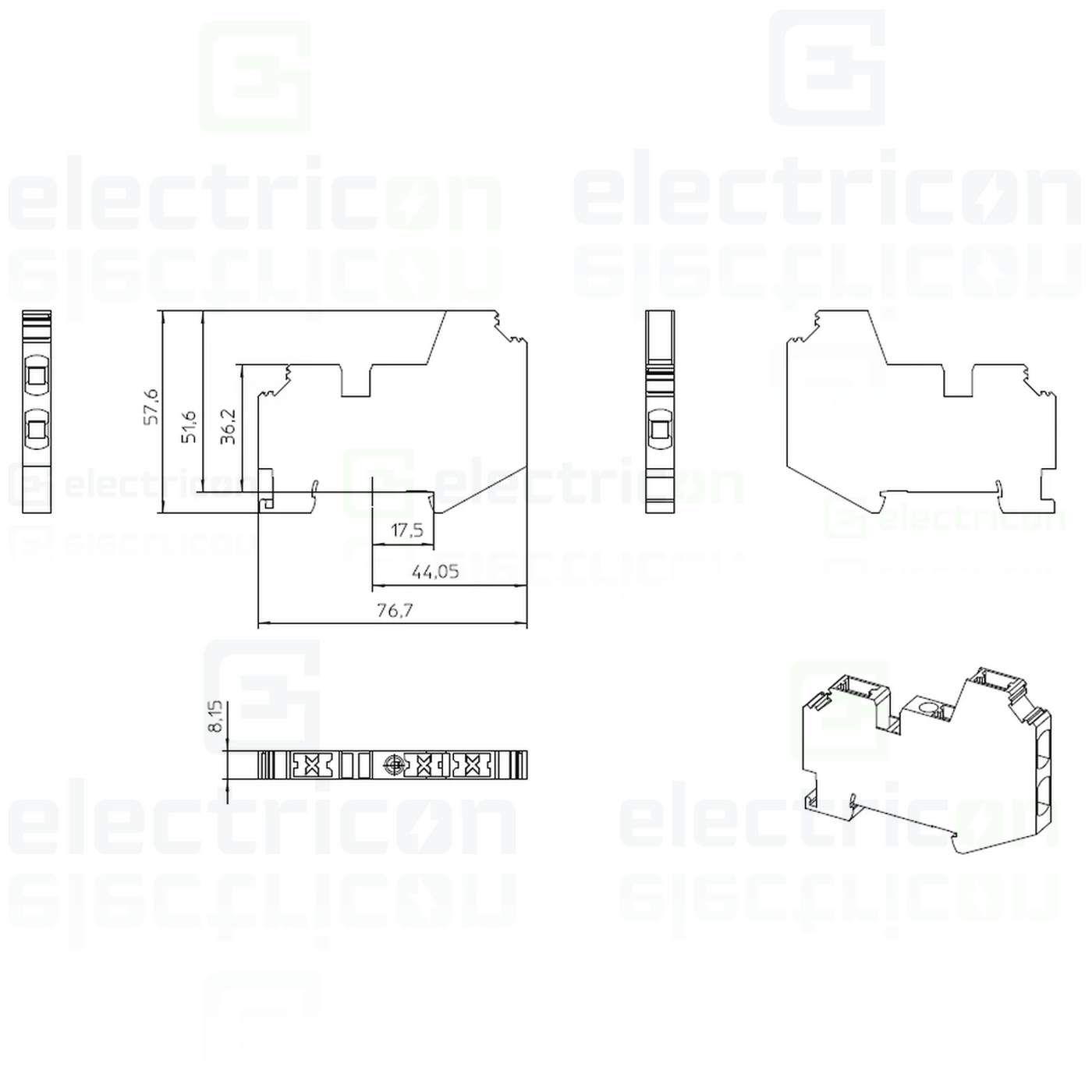 Clema șir, 3 conexiuni, 6 mm²,albastru, XTV 6-TWIN BU, Phoenix Contact, 1329506 [3]