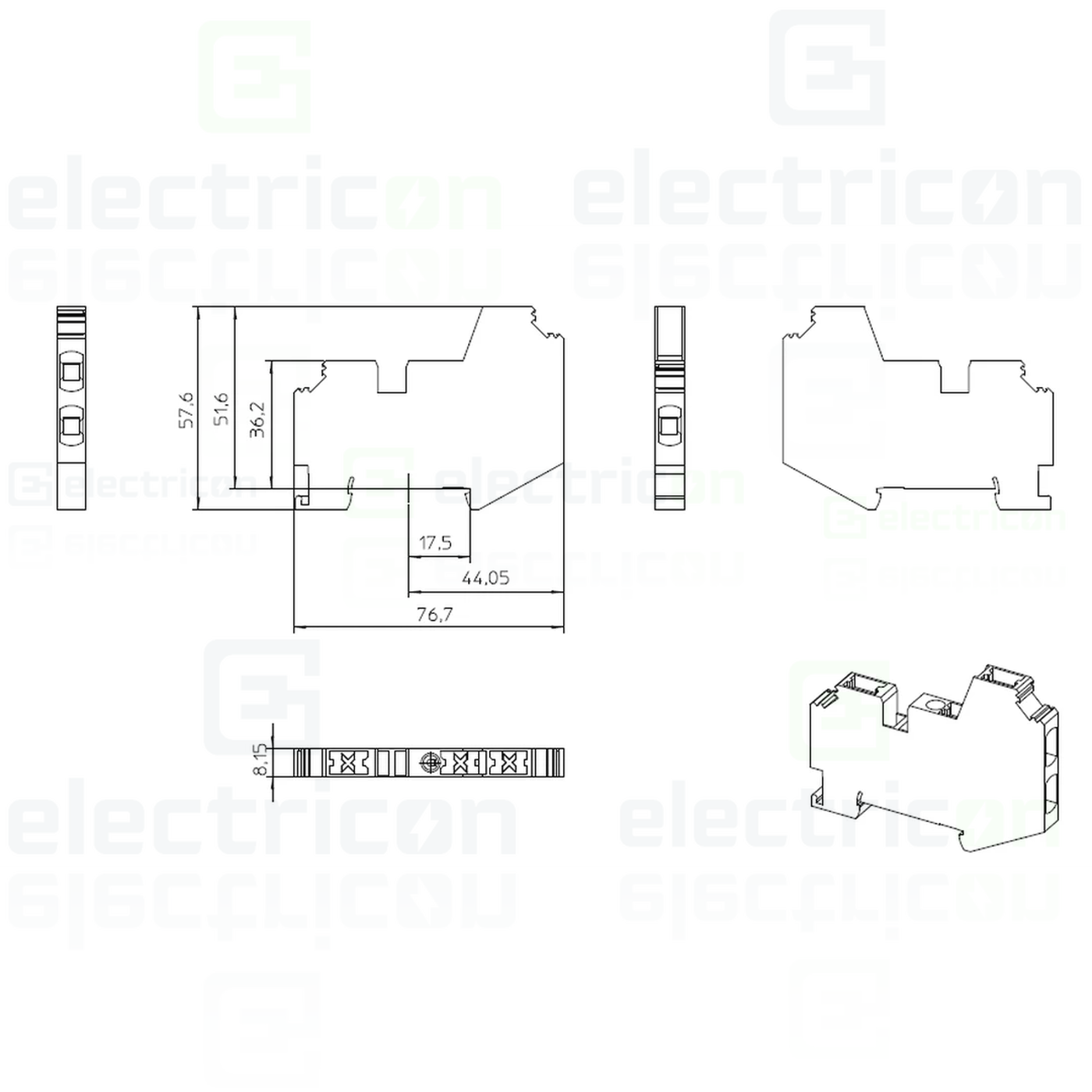 Clema șir, 3 conexiuni, 6 mm²,gri, XTV 6-TWIN, Phoenix Contact, 1329499 [4]