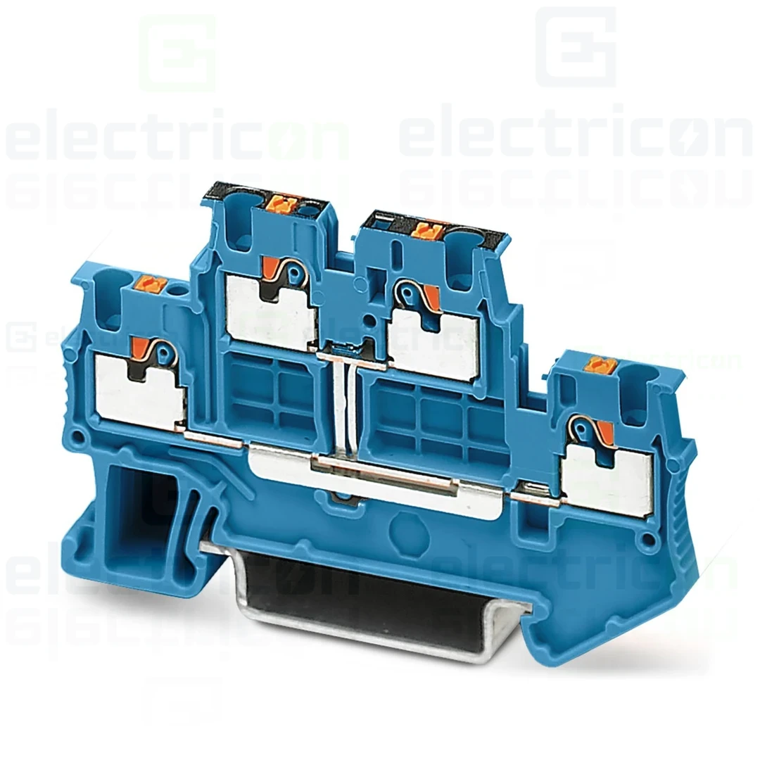 Cleme sir - Clema șir, cu 2 etaje, 4 conexiuni, 0,14 - 1,5 mm², albastru, PTTB 1,5/S-PV BU, Phoenix Contact, 1674252