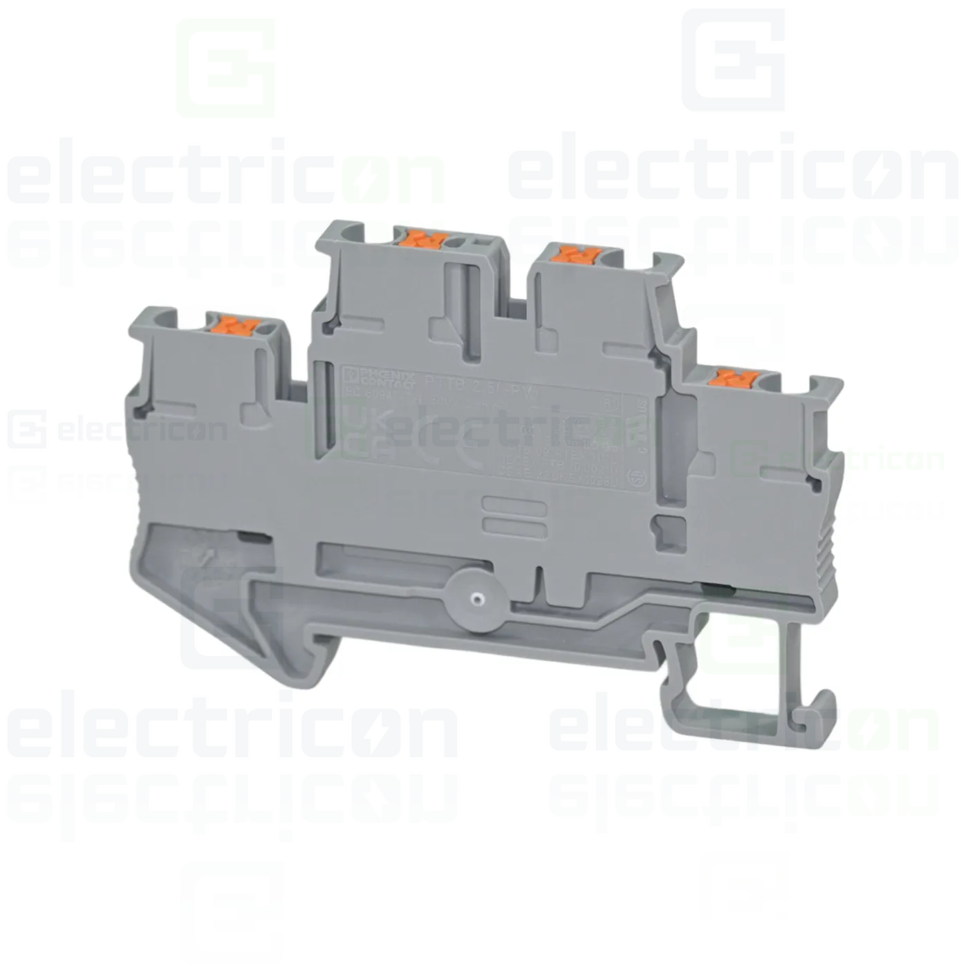 Cleme sir - Clema șir, cu 2 etaje, 4 conexiuni, 0,14 - 2,5 mm², PTTB 2,5, gri, Phoenix Contact, 3210567