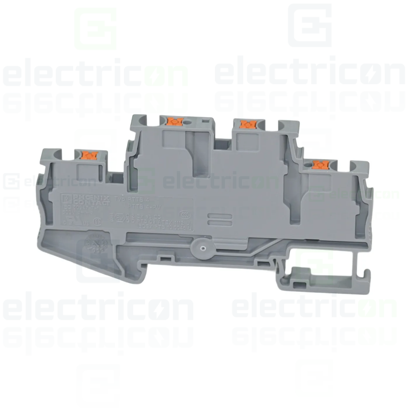 Cleme și conectori electrici - Clema șir, cu 2 etaje, 4 conexiuni, 0,2 - 4 mm²,gri, PTTB 4, gri, Phoenix Contact, 3211786