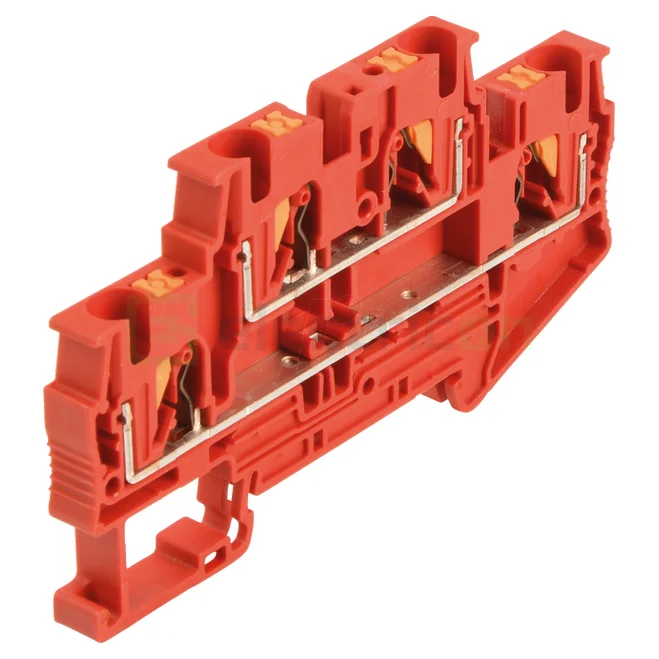 Cleme sir - Clema șir, cu 2 etaje, 4 conexiuni, 0,2 - 4 mm², roșu, PTTB 4-RD, Phoenix Contact, 3211791