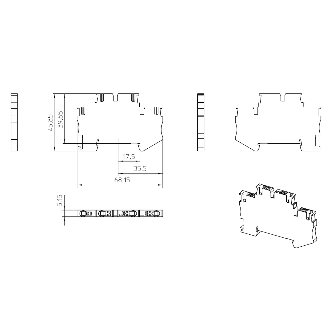 Clema șir, cu 2 etaje, 4 conexiuni, 2,5 mm²,albastru, PTTB 2,5-PV BU, Phoenix Contact, 3000715 [1]