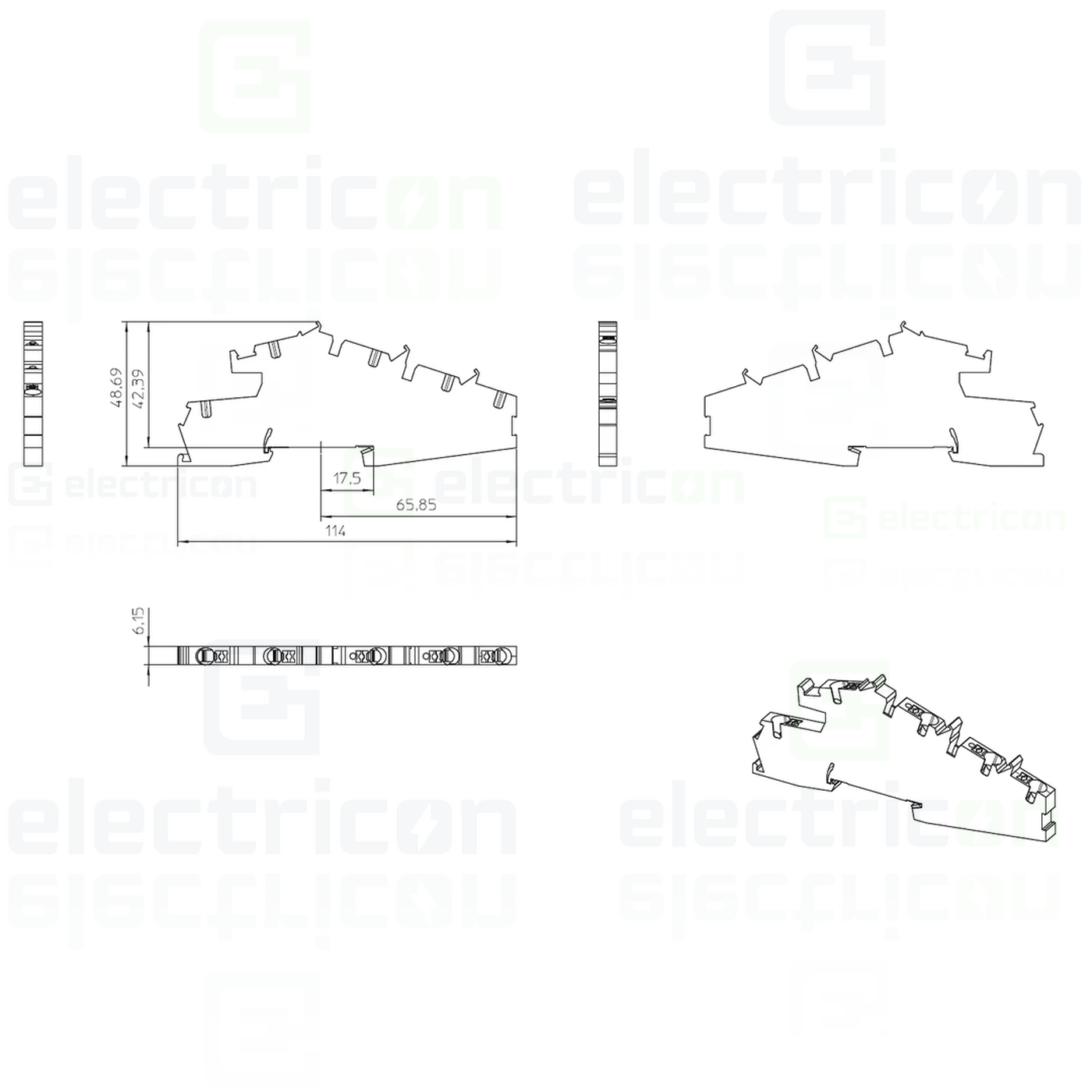 Clemă șir cu 3 etaje, 5 conexiuni, 0,2 - 6 mm², gri, PTI 4-PE/L/N, Phoenix Contact, 3214049 [2]