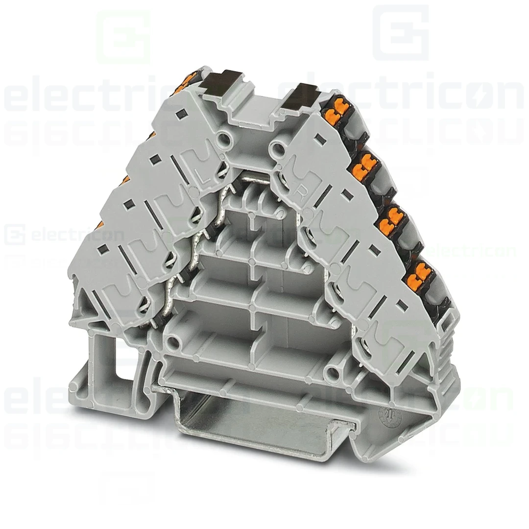 Cleme sir - Clemă șir cu 4 etaje, 16 conexiuni, 0,14 - 2,5 mm², negru, PTRV 4-PV/BK, Phoenix Contact, 3270125