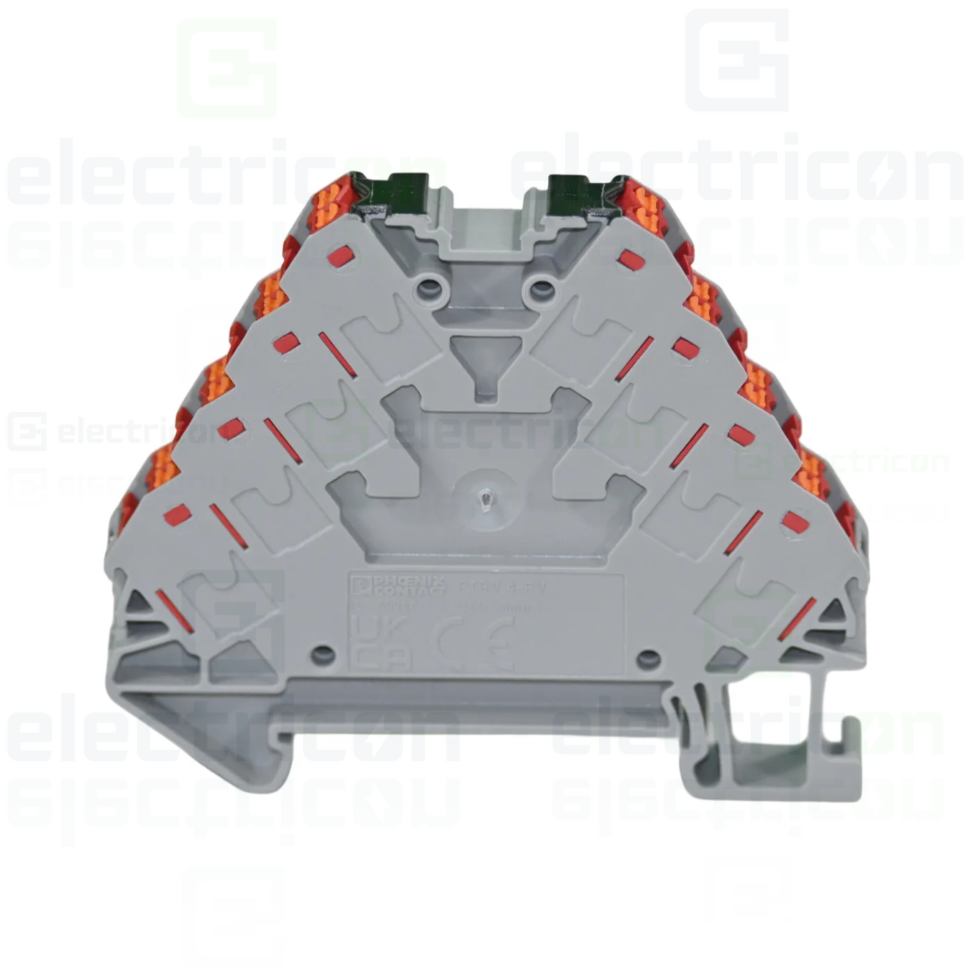 Clemă șir cu 4 etaje, 16 conexiuni, 0,14 - 2,5 mm², roșu, PTRV 4-PV/RD, Phoenix Contact, 3270246 [2]