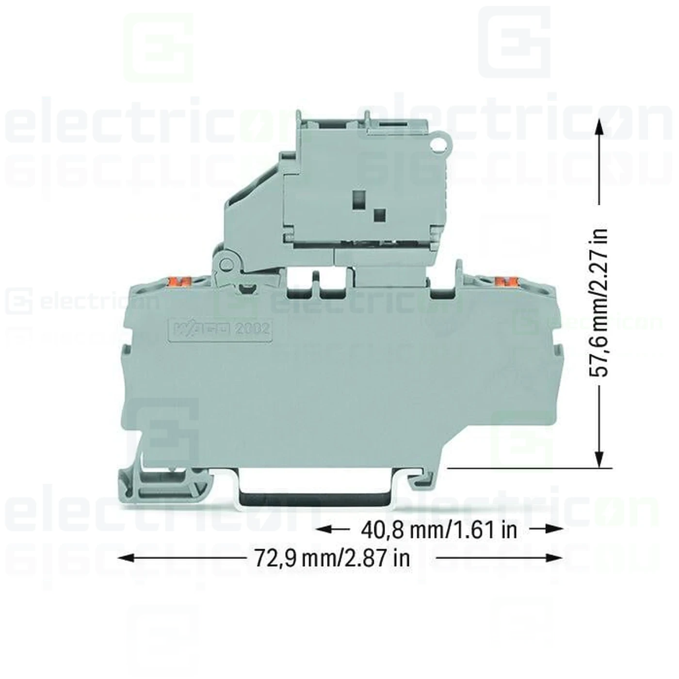 Clemă suport pentru siguranțe 5x20, gri, Wago, 2202-1911 [1]