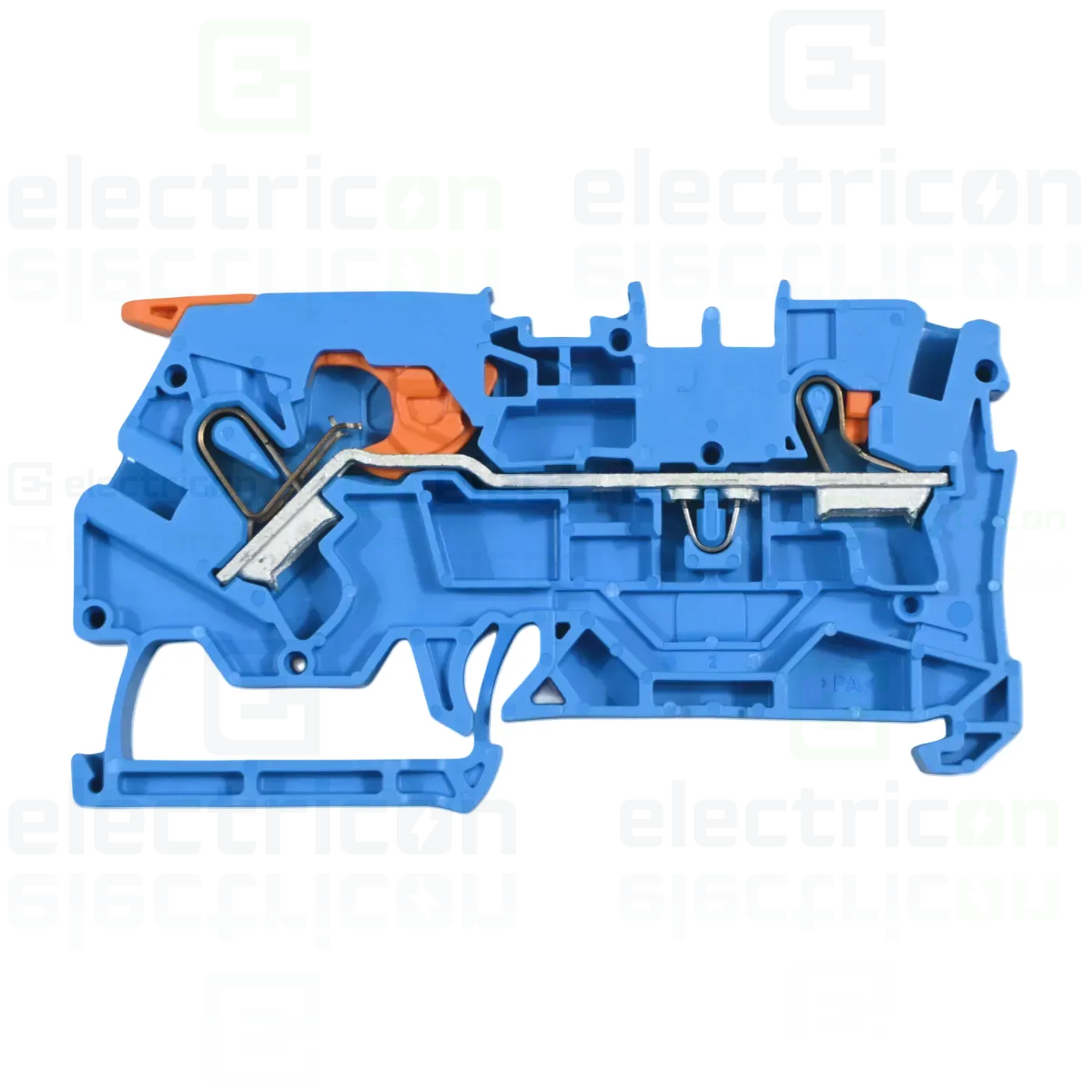 Clema șir, cu pârghie și buton, 2 conexiuni, 4 mm², albastru, TopJobs Clamp, Wago, 2104-5204 [1]