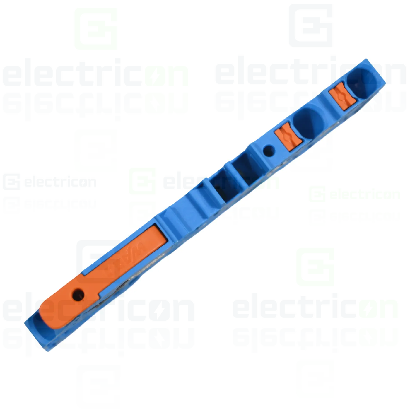 Clema șir, cu pârghie și buton, 3 conexiuni, 4 mm², albastru, TopJobs Clamp, Wago, 2104-5304 [2]