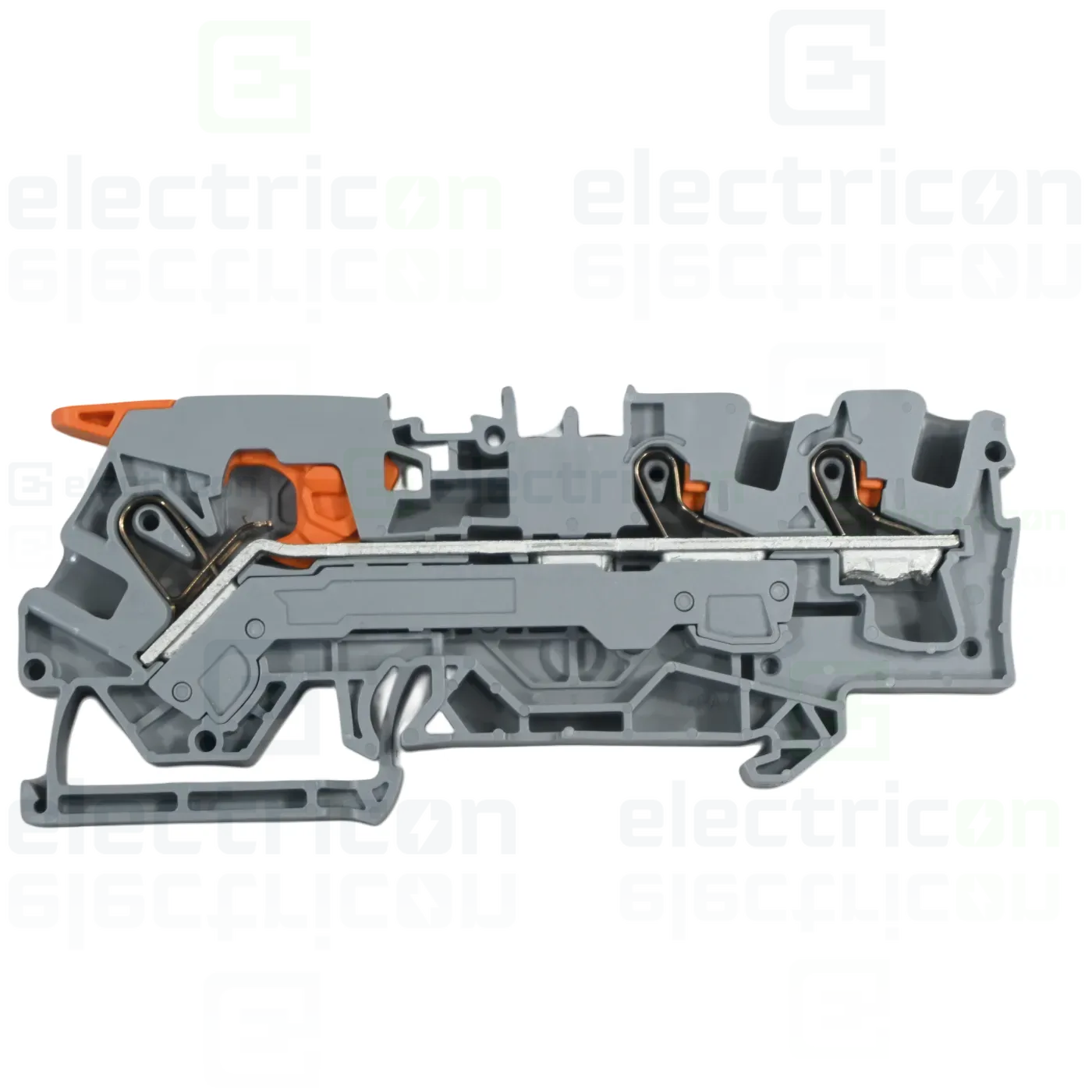 Clema șir, cu pârghie și buton, 3 conexiuni, 6 mm²,gri,TopJobs Clamp, Wago, 2106-5301 [1]