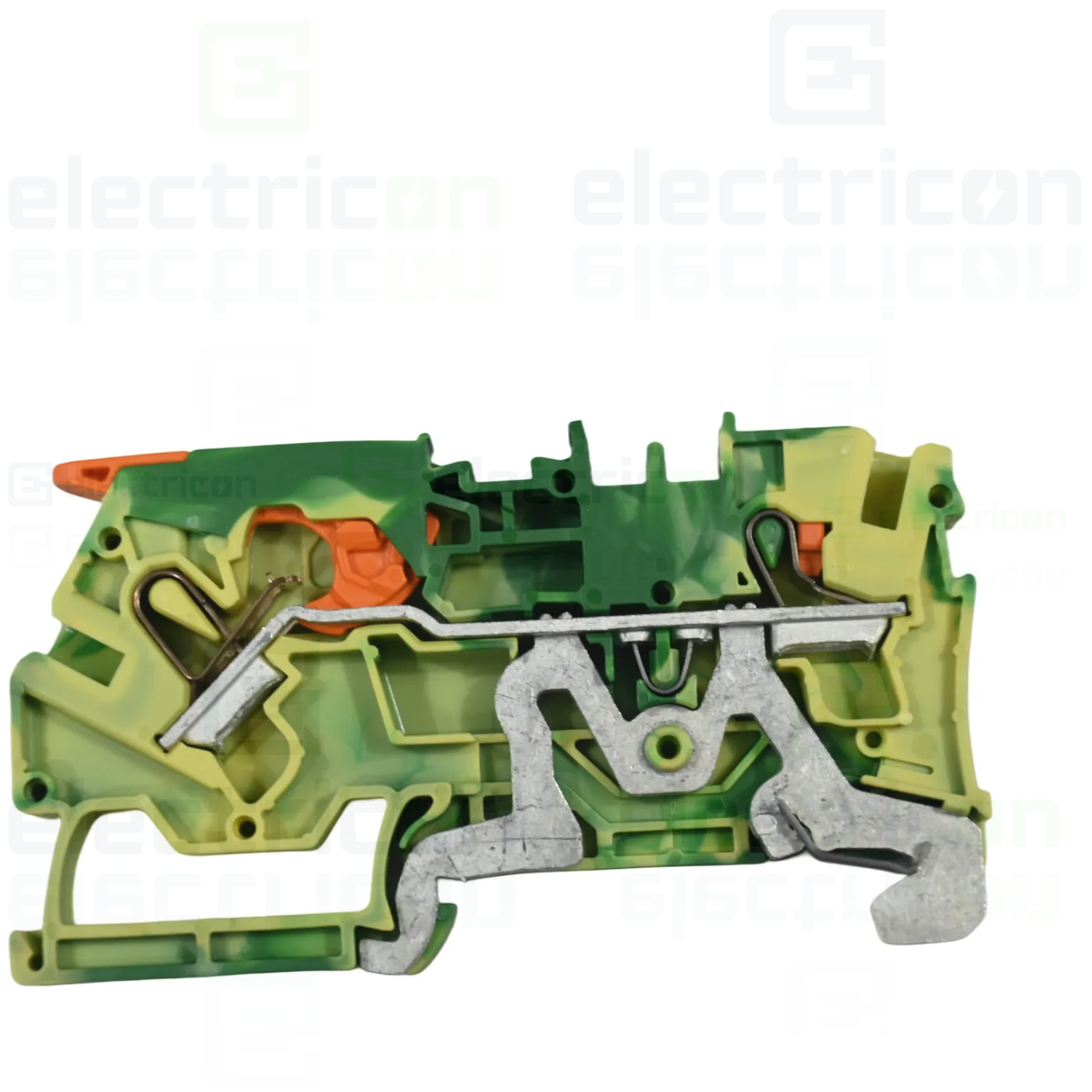 Clema șir, cu pârghie și buton,împământare, 2 conexiuni, 4 mm², galben-verde, TopJobs Clamp, Wago, 2104-5207 [1]