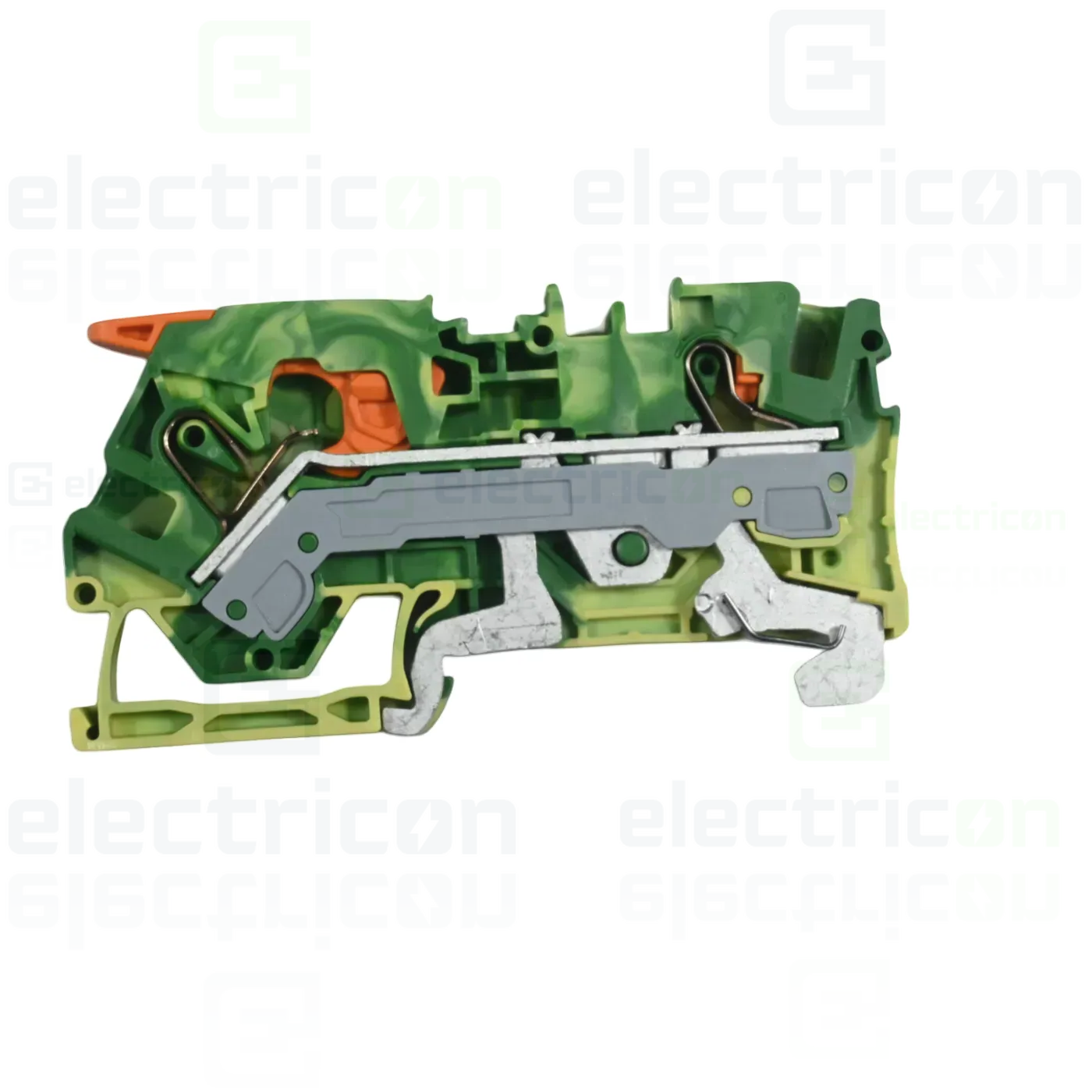 Clema șir, cu pârghie și buton,împământare, 2 conexiuni, 6 mm²,galben-verde, TopJobs Clamp, Wago, 2106-5207 [1]