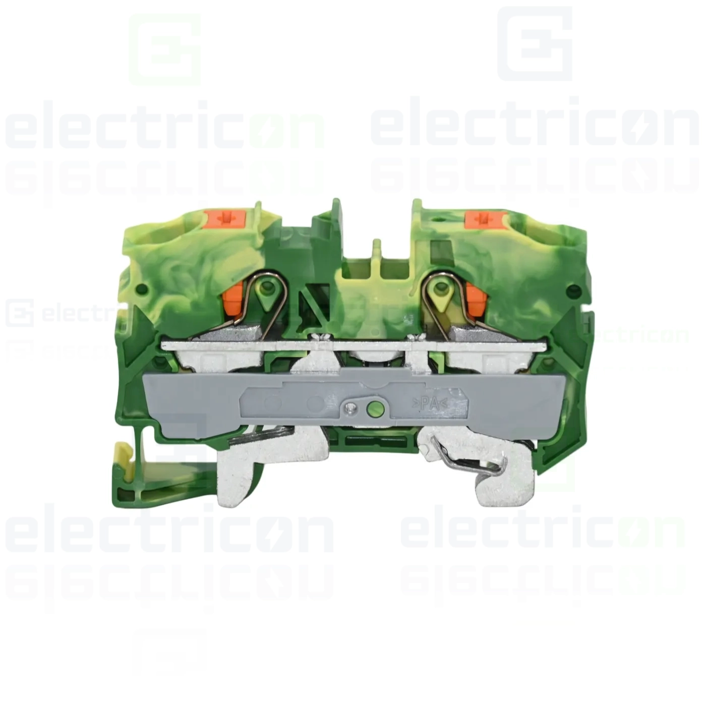 Clema șir, de trecere, 2 conexiuni, 10 mm²,verde-galben, CAGE CLAMP, Wago, 2210-1207 [1]