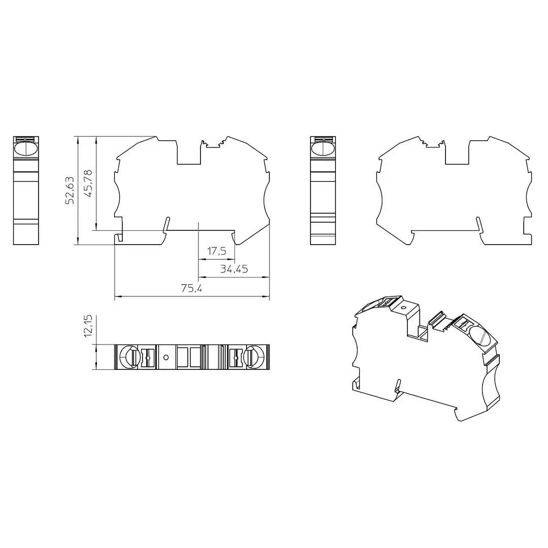 Clema șir, de trecere, 2 conexiuni, 16 mm²,gri, PT 16 N, Phoenix Contact, 3212138 [4]