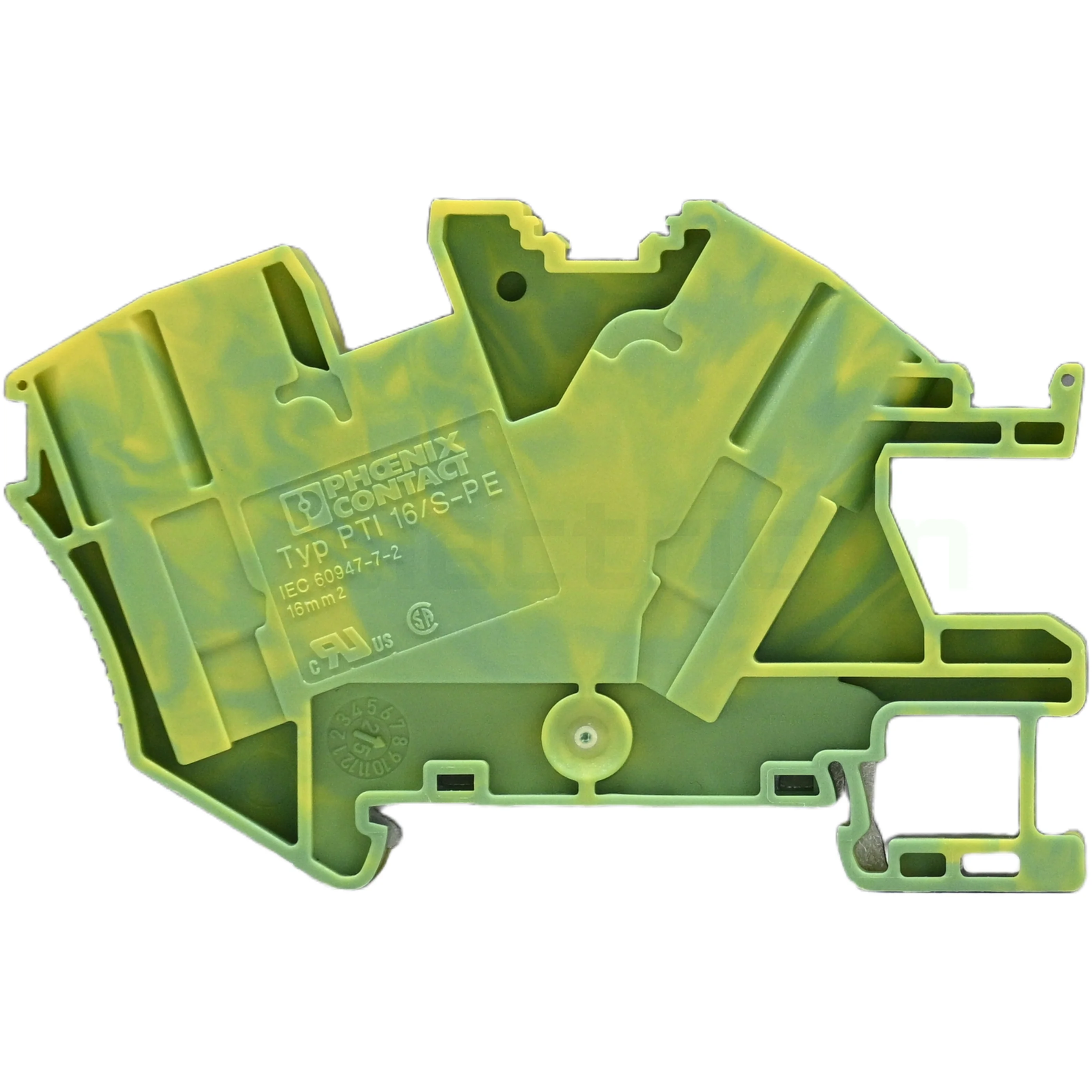 Cleme sir - Clemă șir pământ PTI 16/S-PE Phoenix Contact 16mm² galben-verde push-in putere