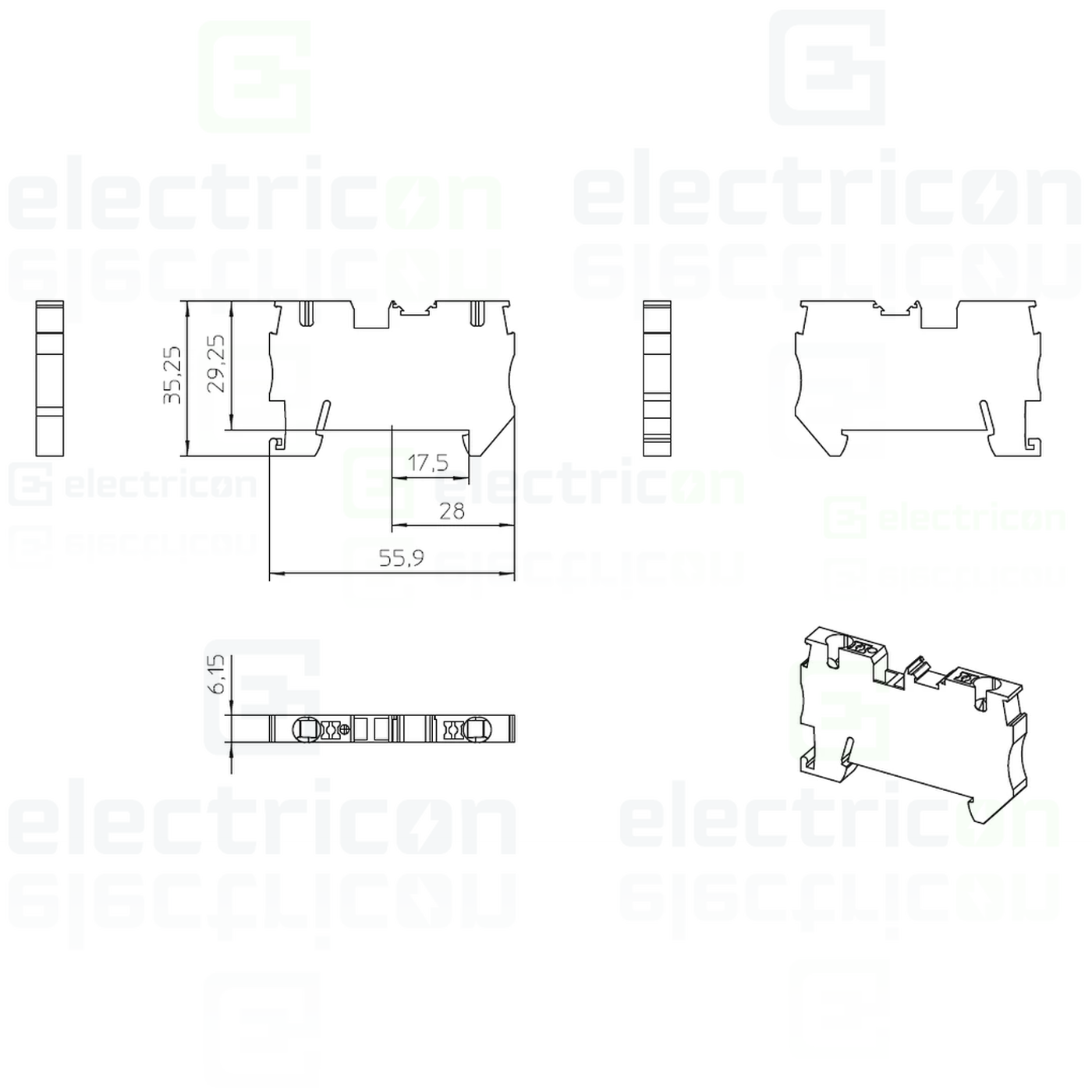 Clema șir, de trecere, 2 conexiuni, 4 mm²,albastru, PT 4 BU, Phoenix Contact, 3211760 [1]