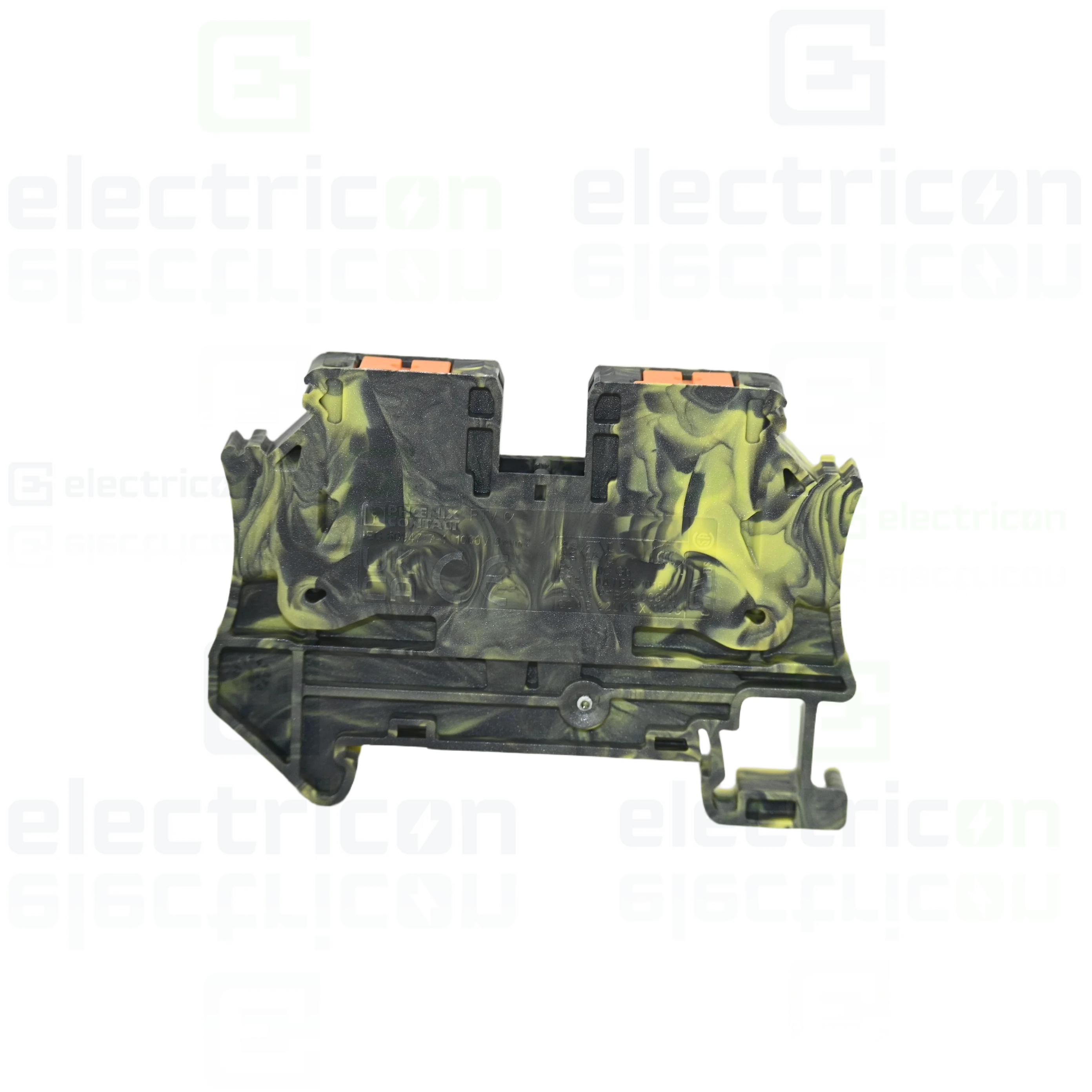 Clemă șir de trecere, 2 conexiuni, 6 mm², negru/galben, PTV 6 FE, Phoenix Contact, 1368024