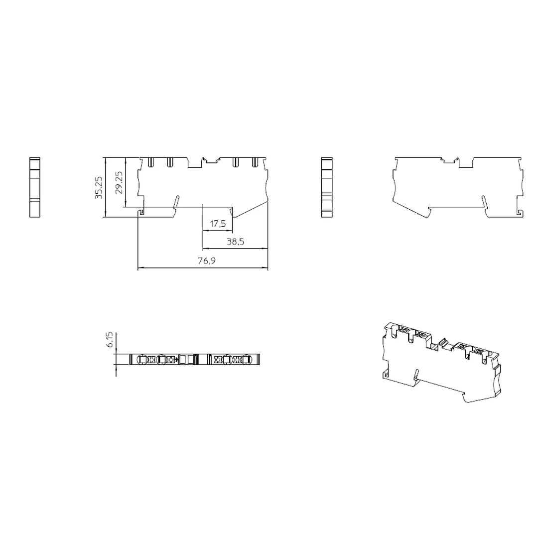 Clema șir, de trecere, 4 conexiuni, 4 mm²,alb, PT 4-QUATTRO WH, Phoenix Contact, 1674246 [1]