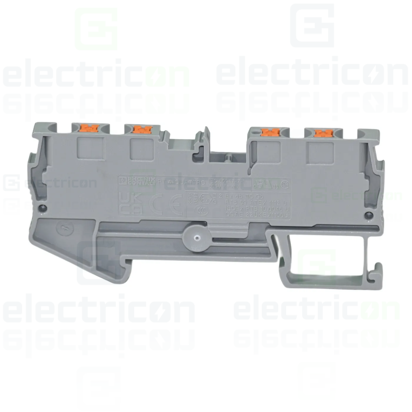 Cleme sir - Clema șir, de trecere, 4 conexiuni, 4 mm²,gri, PT 4-QUATTRO, Phoenix Contact, 3211797